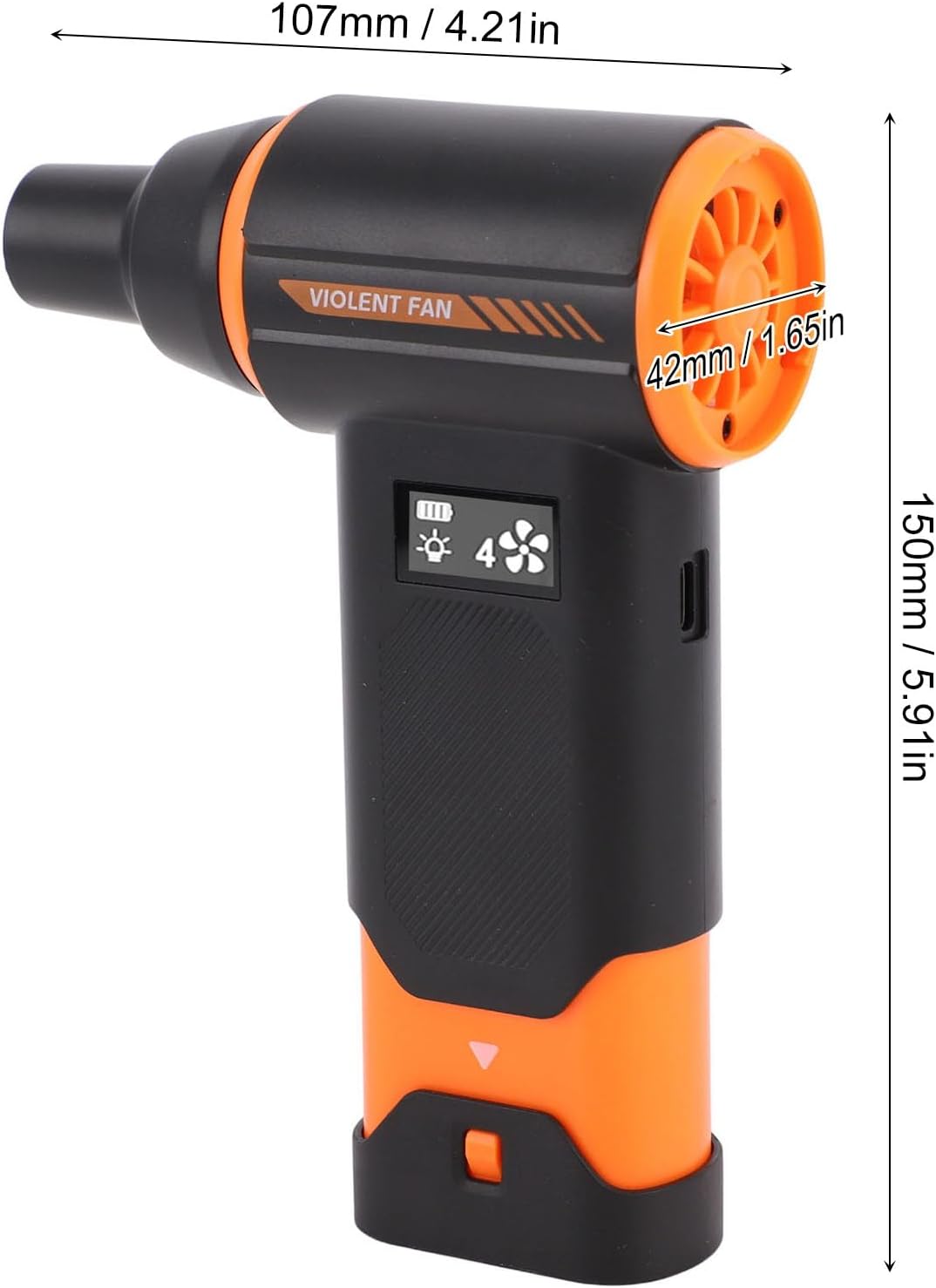 Cordless Electric Air Duster Blower & Vacuum Cleaner, 4-Speed 130000RPM Fan for Home Car Computer Keyboard Outdoor Cleaning, 52ms High Power