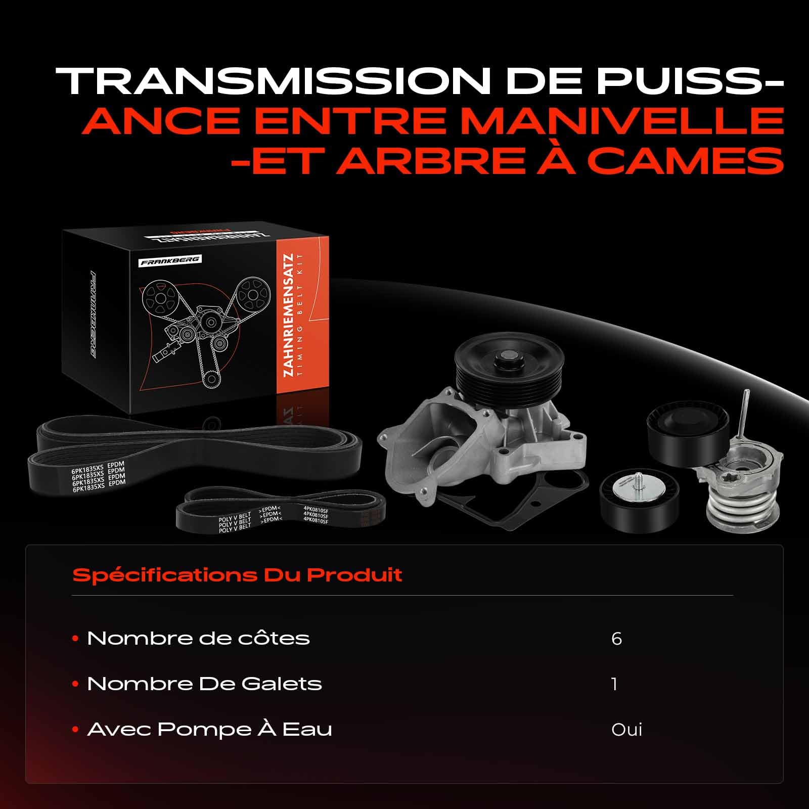 Frankberg dispositif de tension du tendeur de courroie de distribution | KP26PK1835XS; Compatible avec: Série 3 Touring E91, Série 3 E90, Série 1 E87