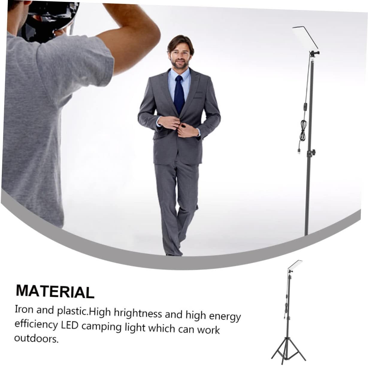 SUPVOX Portable Outdoor Camping Lantern Tripod Stand Multifunctional Led Work Light for Hiking Fishing BBQ and Emergency Use Fireproof Material Brightness