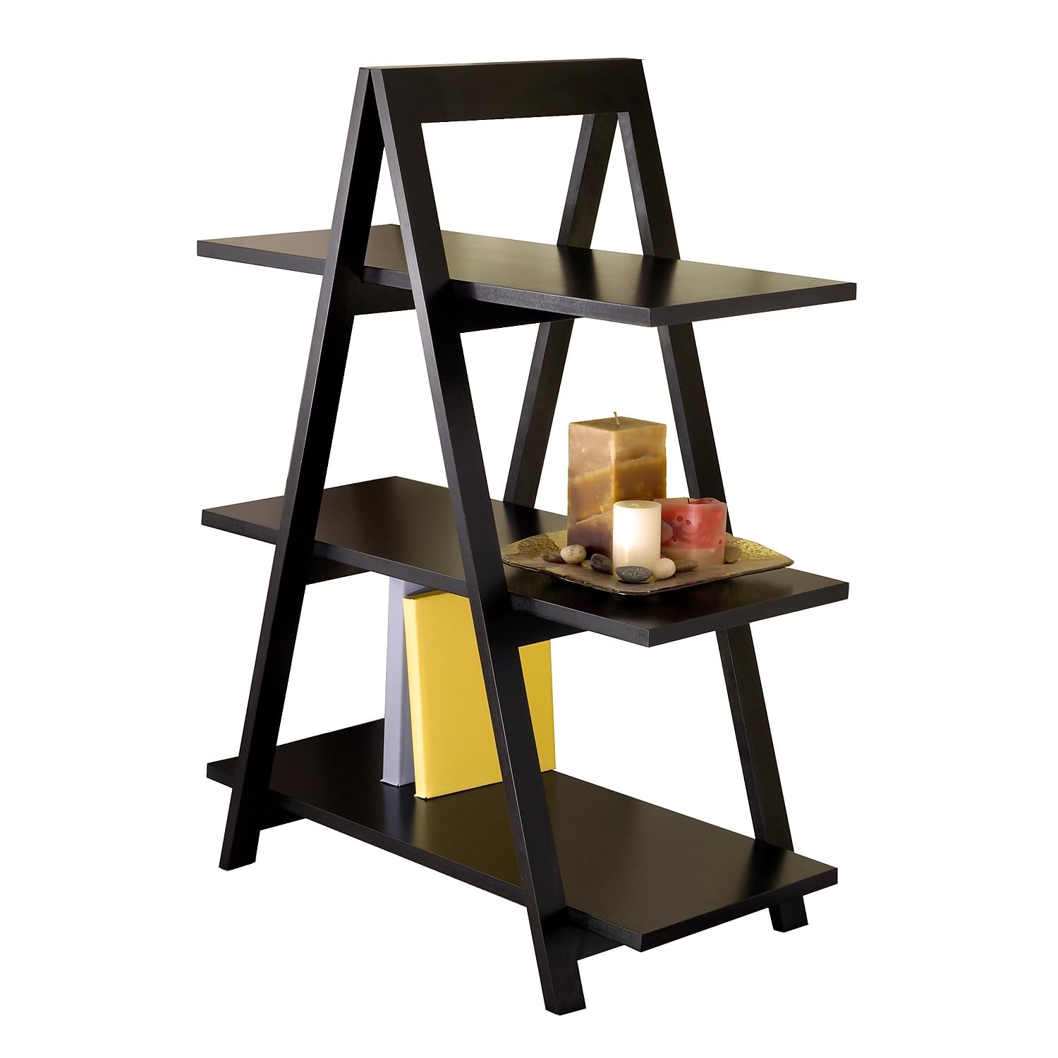 Winsome MDF A-Frame 3-Tier Shelf, Black (20130)
