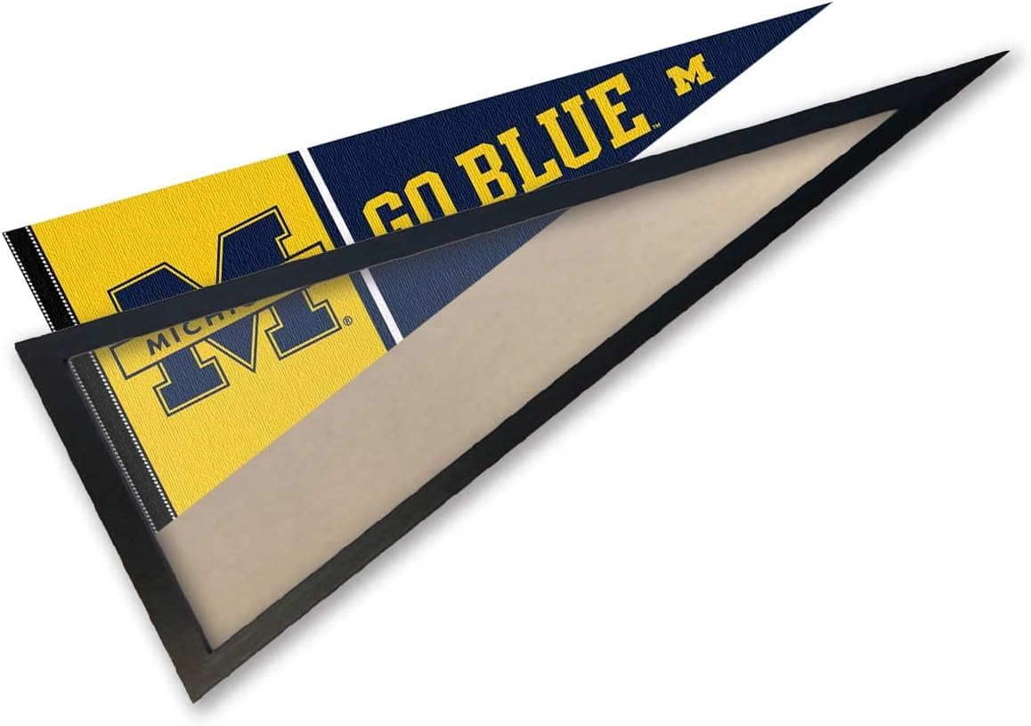 College Flags & Banners Co. Michigan Wolverines Go Blue Pennant and Wood Pennant Frame