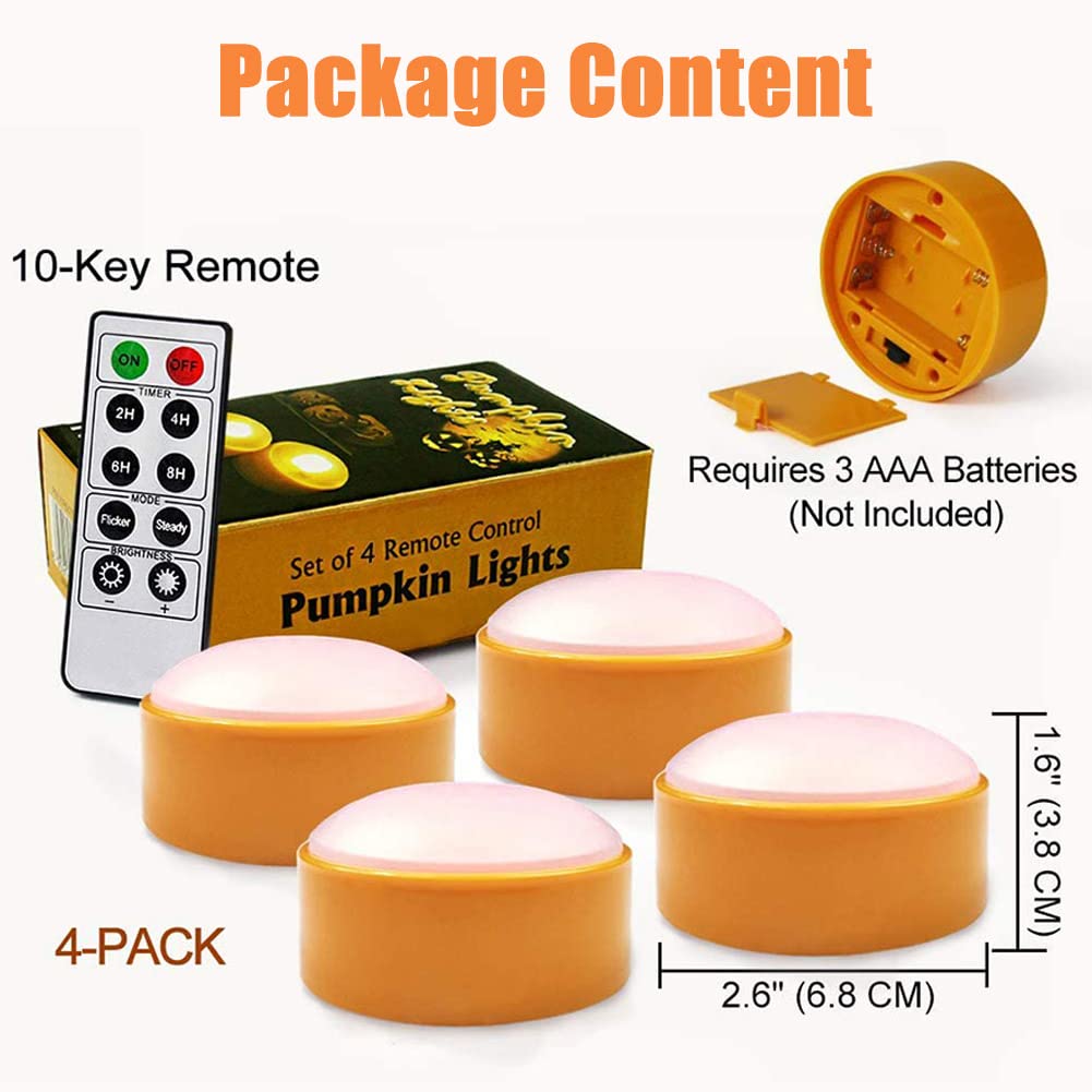 Bougie Citrouille Halloween Lumières LED Citrouille Halloween - 4 Pack Avec Télécommande (16 Couleurs) Bougie Led Halloween