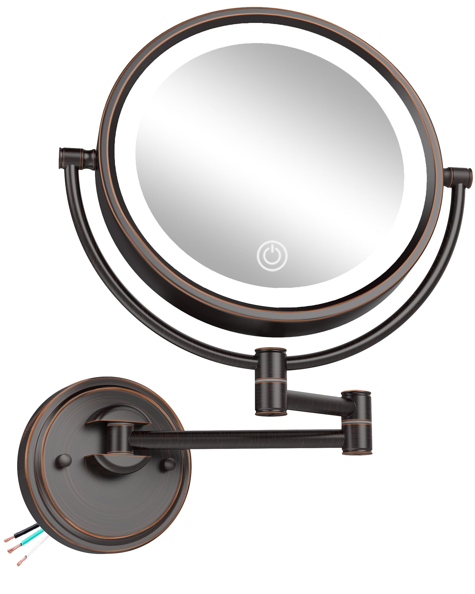 Photo 1 of BrassyColux 10" Brass Wall Mounted Makeup Mirror