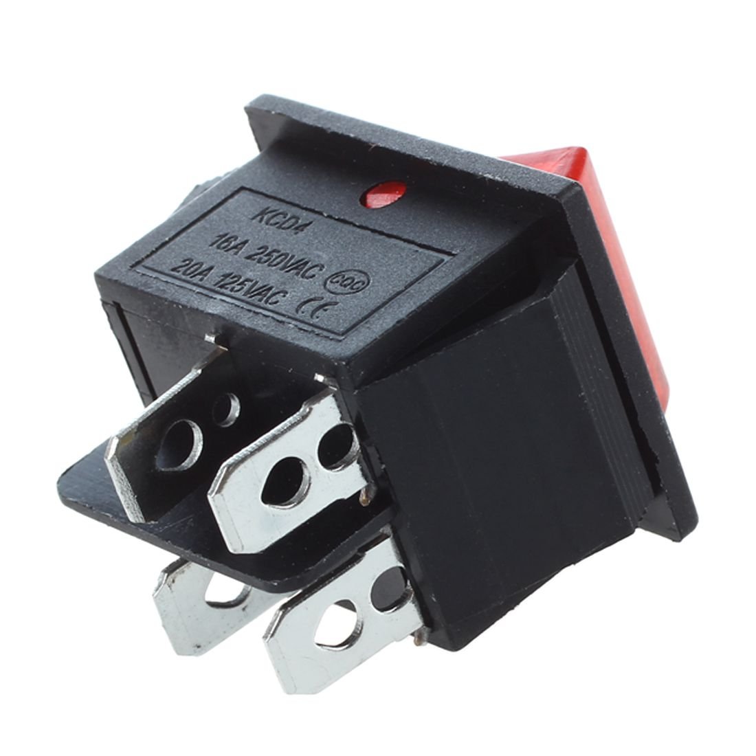 2 pezzi KCD4 DPST ON-OFF Interruttore a barra a 4 pin per interruttori 15A / 20A AC 250V / 125V