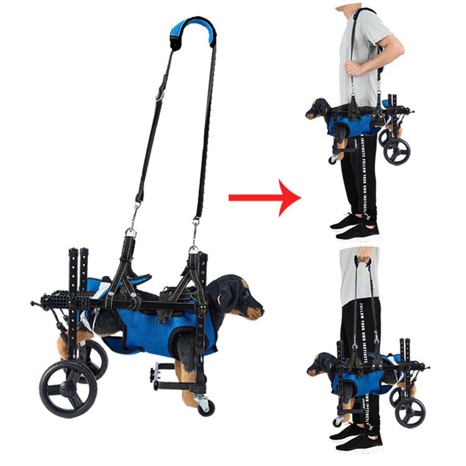 Rollstuhl für behinderte Hinterbeine, verstellbare Katzen-/Hüftbandage, Beinstütze, Wagen, Hunde-Rollstuhl für behinderte Beine, Gehen, Mobilität, leichter Rollstuhl für ältere Verletzte, Lähmungen