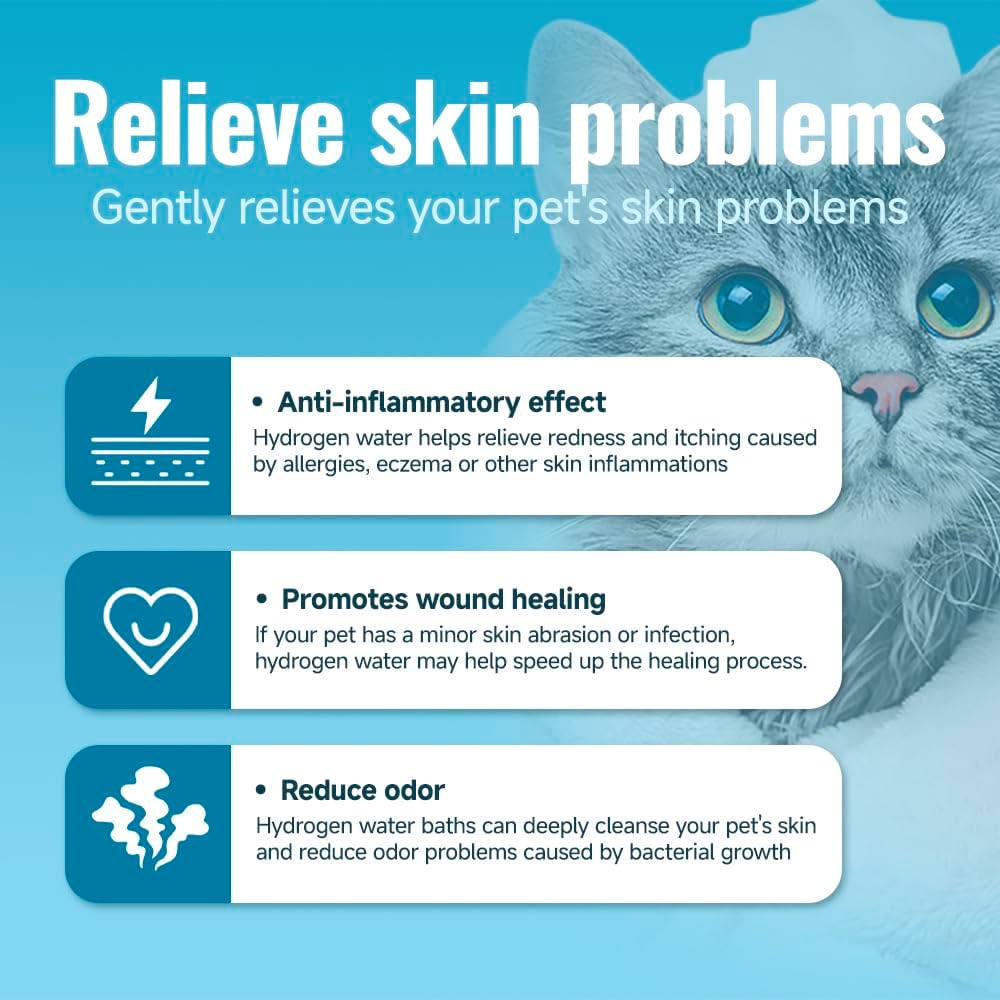 Hydrogen Water Tablets for Cats & Dogs | Antioxidant Support with H2 Molecular Hydrogen | Neutralizes Free Radicals, Anxiety Relief,Promotes Digestive & Kidney Health | Pet Supplement (5 Tablets)
