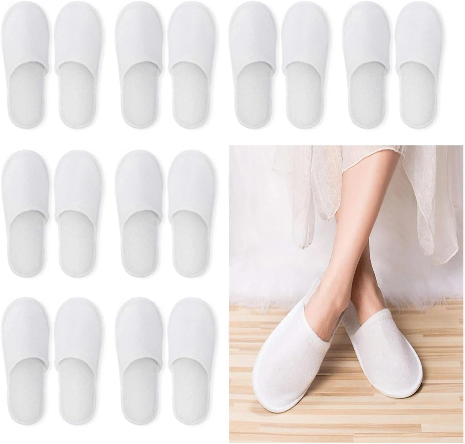 House Slippers 20/40/80 Pairs Spa Slippers for Guests Closed Toe House Hotel Men Women Home