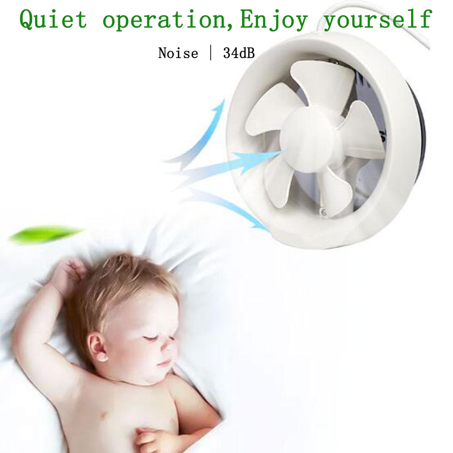Extracteur d'air Salle De Bain,Extracteur Air Chaud avec Clapet Anti-Retour,Rond Ventilateur Mural,Moteur en Cuivre Pur,pour Cuisine,Serre,Garage,WC,Corde De Traction Manuelle,8 inches