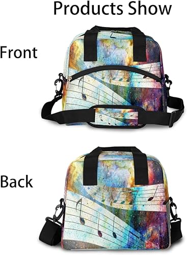 Miniatura 3 de Bolsa de almuerzo aislada para mujeres y hombres, nota musical abstracta, galaxia, grande, reutilizable, a prueba de fugas, bolsa de almuerzo con