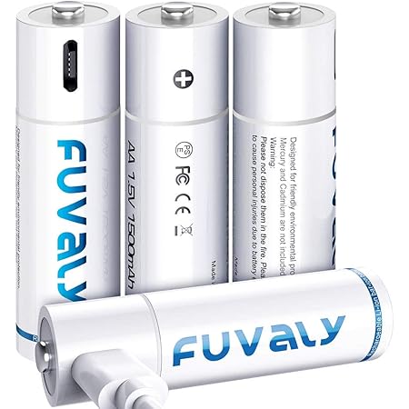 EasyPower USB AA Rechargeable Batteries -1.2V/1450 mAh Long Lasting ...