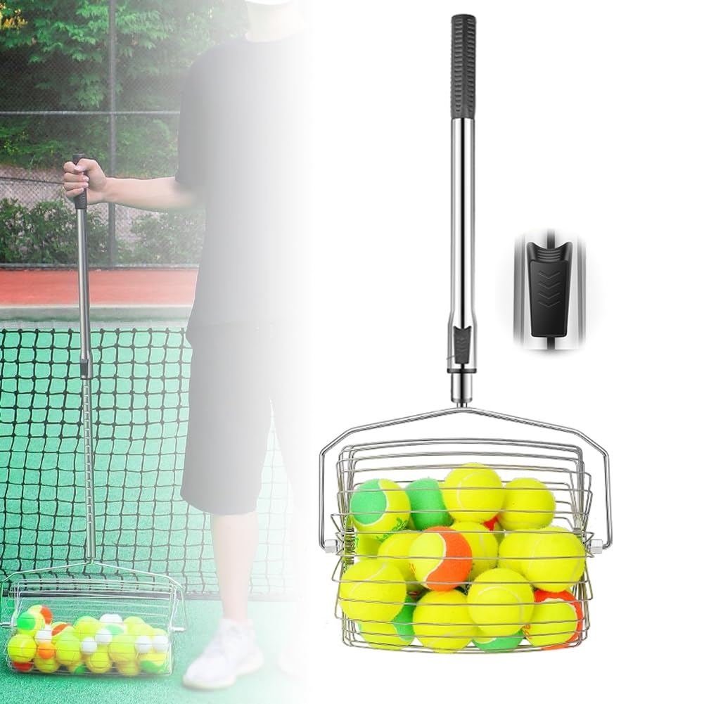 Rouleau de ramassage de balles ergonomique pour collecter le tennis sans effort
