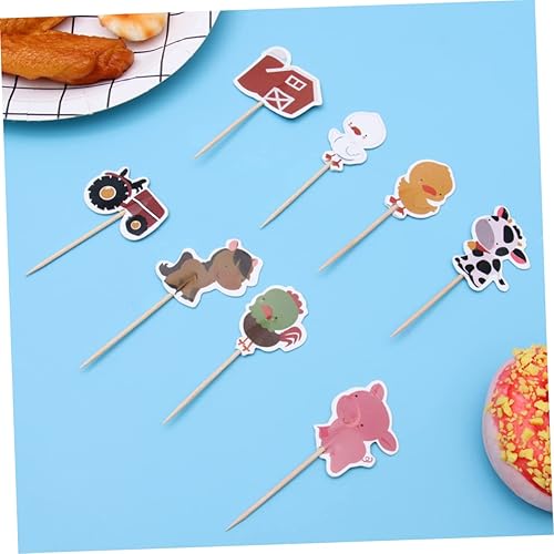 Miniatura 5 de Abaodam 216 piezas de figuras de animales para cupcakes, decoración de granja, para cupcakes, animales, cupcakes, decoración de pasteles, animales