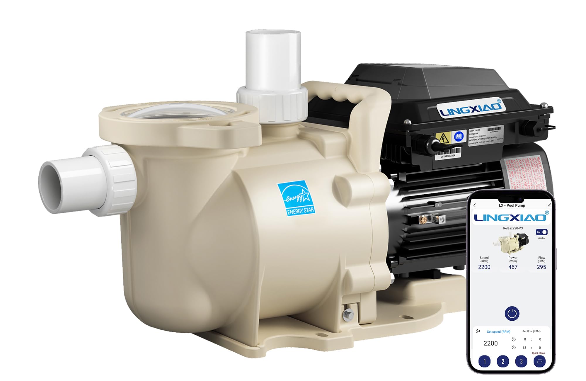 ayao no2 Amazon.com : LINGXIAO Smart Variable Speed Pool Pump 2 HP