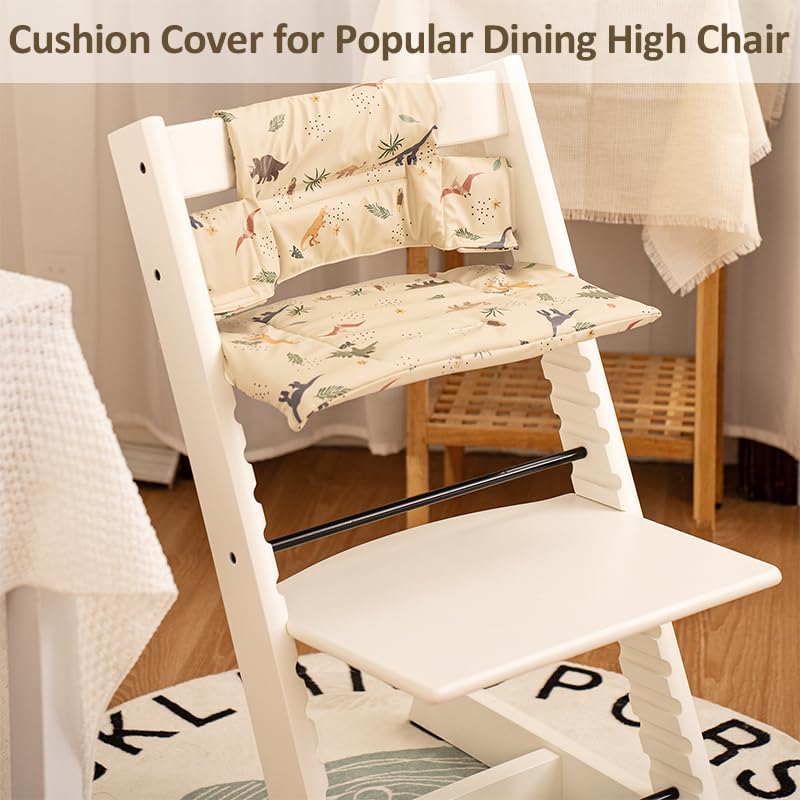 Image of Baby Cushion Set Soft and Comfort High Chair Cushion for Infant, Toddler High Chair Accessories Easy to Clean and Install, Dessert White