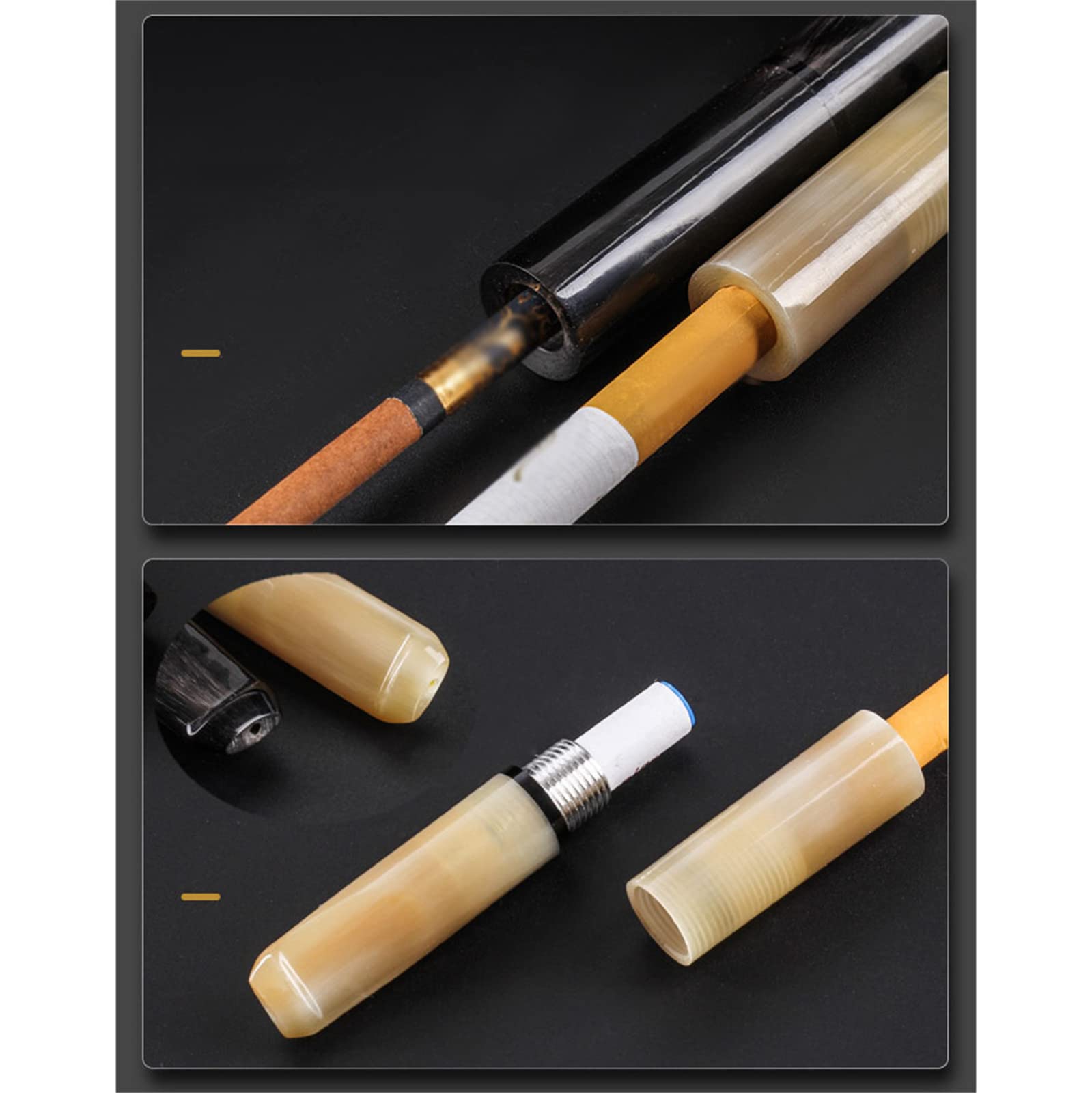 Bocchino con filtro a carbone attivo da 9 mm Bocchino da uomo in corno naturale giallo nero 2 pezzi