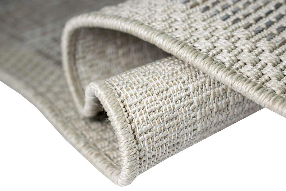 CARPETIA Tapis Sisal Intérieure & Extérieure Balcon Cuisine Terrasse Salle de Séjour - Beige Gris Größe 140x200 cm