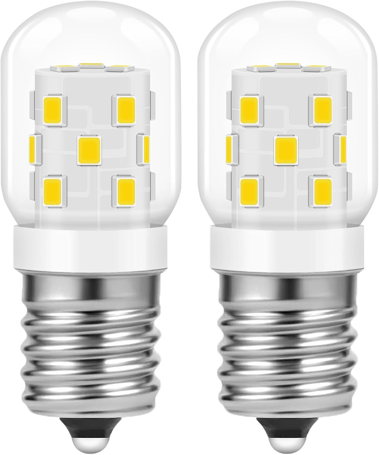 E17 LED Light Bulb 3W 380LM 6000K Daylight White, 8206232A 40 Watt Incandescent Equivalent, for Microwave Light Bulbs Under Hood Refrigerators Range Hood,2 Pack (Daylight White)