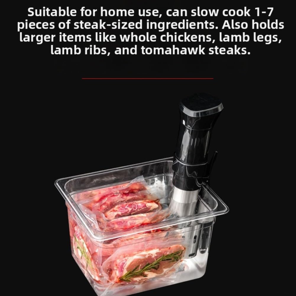 für für sous für vide Behälter 6L Wasserbad Topf Transparent mit Deckel und für griff für Niedrigtemperatur Garen Präzises Kochen Küche(6L)