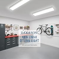 Vista 7 de DAKASON Lámpara de Techo LED Rectangular Empotrada de 4 Pies para Cocina/Lavandería, 48W Envolvente 3/4/5000K Seleccionable, Luces Lineales Cableado