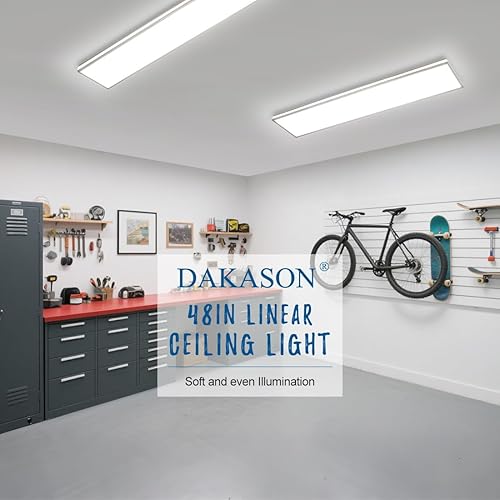 Miniatura 7 de DAKASON Lámpara de Techo LED Rectangular Empotrada de 4 Pies para CocinaLavandería, 48W Envolvente 345000K Seleccionable, Luces Lineales Cableado de
