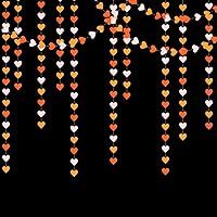 Vista 7 de Guirnalda de corazones de fiesta de compromiso de otoño rosa y naranja – 52 pies de otoño, cosecha de Acción de Gracias, pancarta colgante