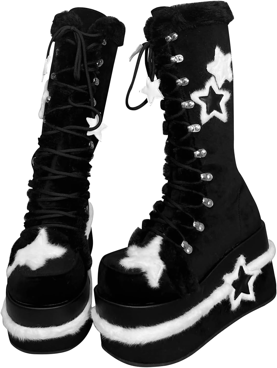 Amazon.com | GURURU Y2K Goth Boots with Bone Shape Elements