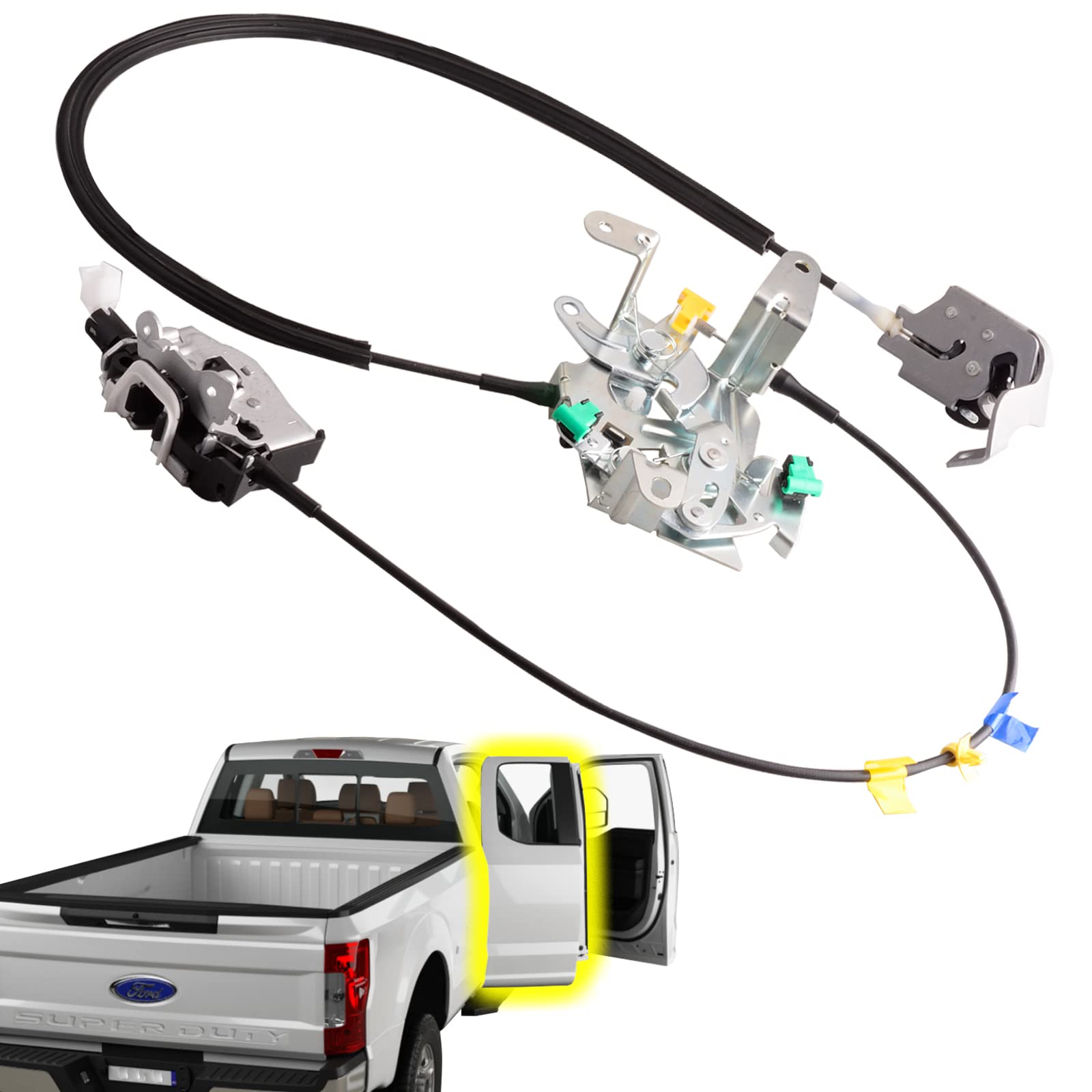 Rear Right Door Latch Assembly Compatible for Ford F250 F350 Super Duty 2008-2016 Passenger Side Rear Door Latch Kit
