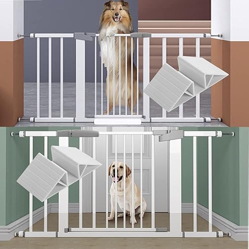 Miniatura 5 de 6 pies de soporte para puerta de aislamiento de puerta de mascotas, refuerzo triangular de plástico, panel de valla de puerta de perro de pie para
