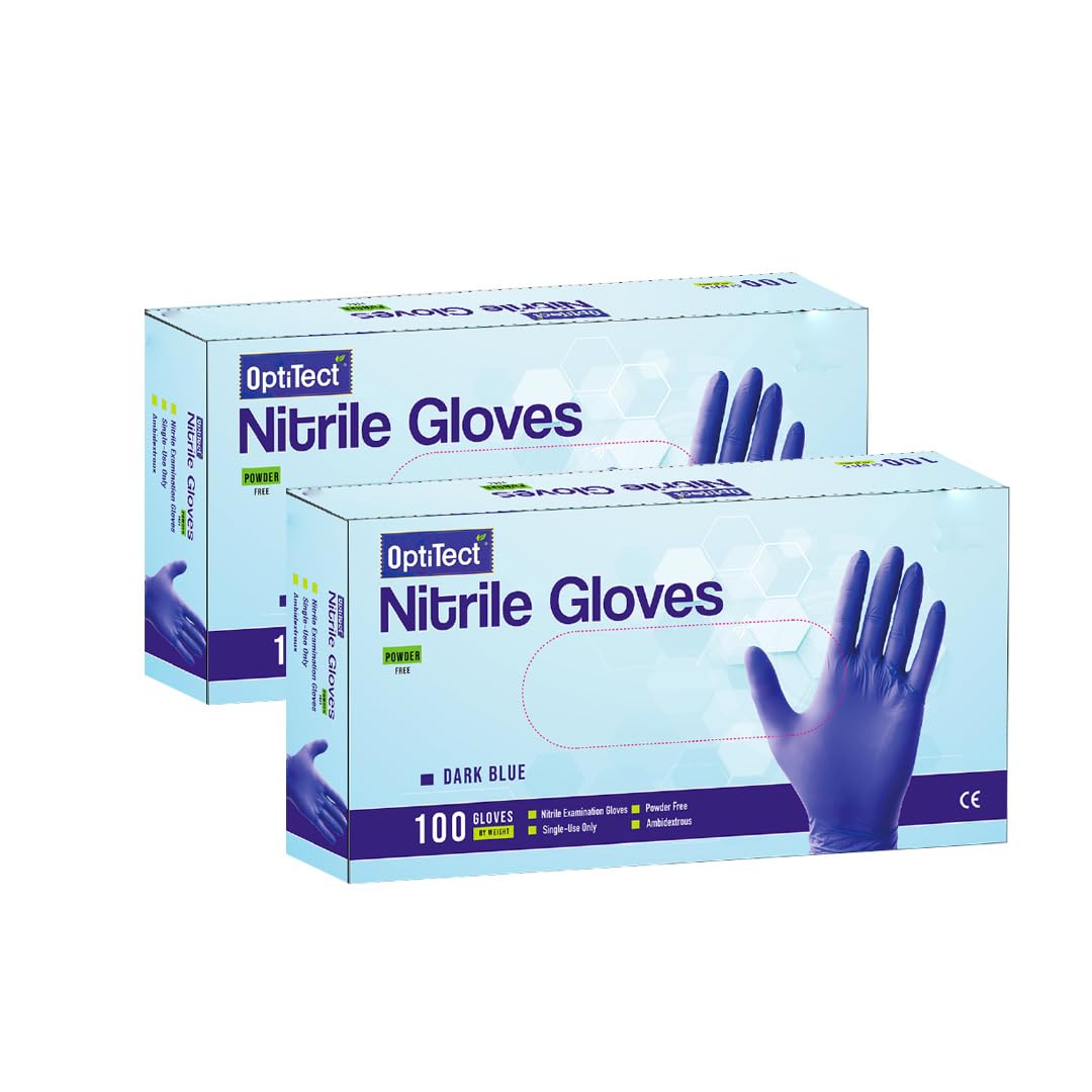 OptiTect Nitrile Gloves Powder Free |All Size Available (Pack of 2 - XL)