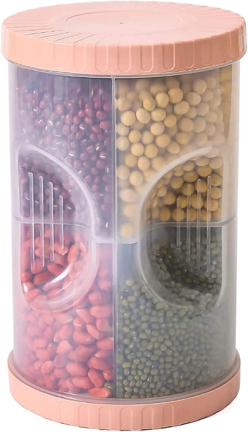 Rice Dispenser Food Dispenser Large Airtight Food Storage Container Rice Storage Tank with Separate Pouring Hole Compartment for Rice Flour Cereal