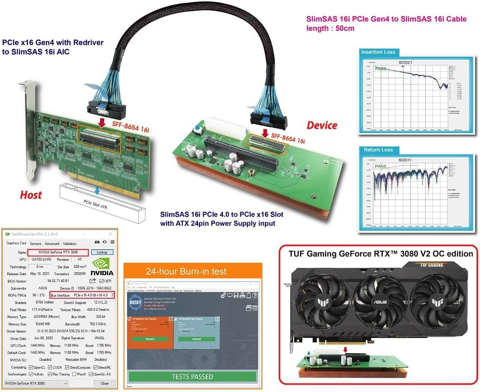 Micro SATA Cables|SlimSAS 16iPCIe Gen 4,Cable 50cm