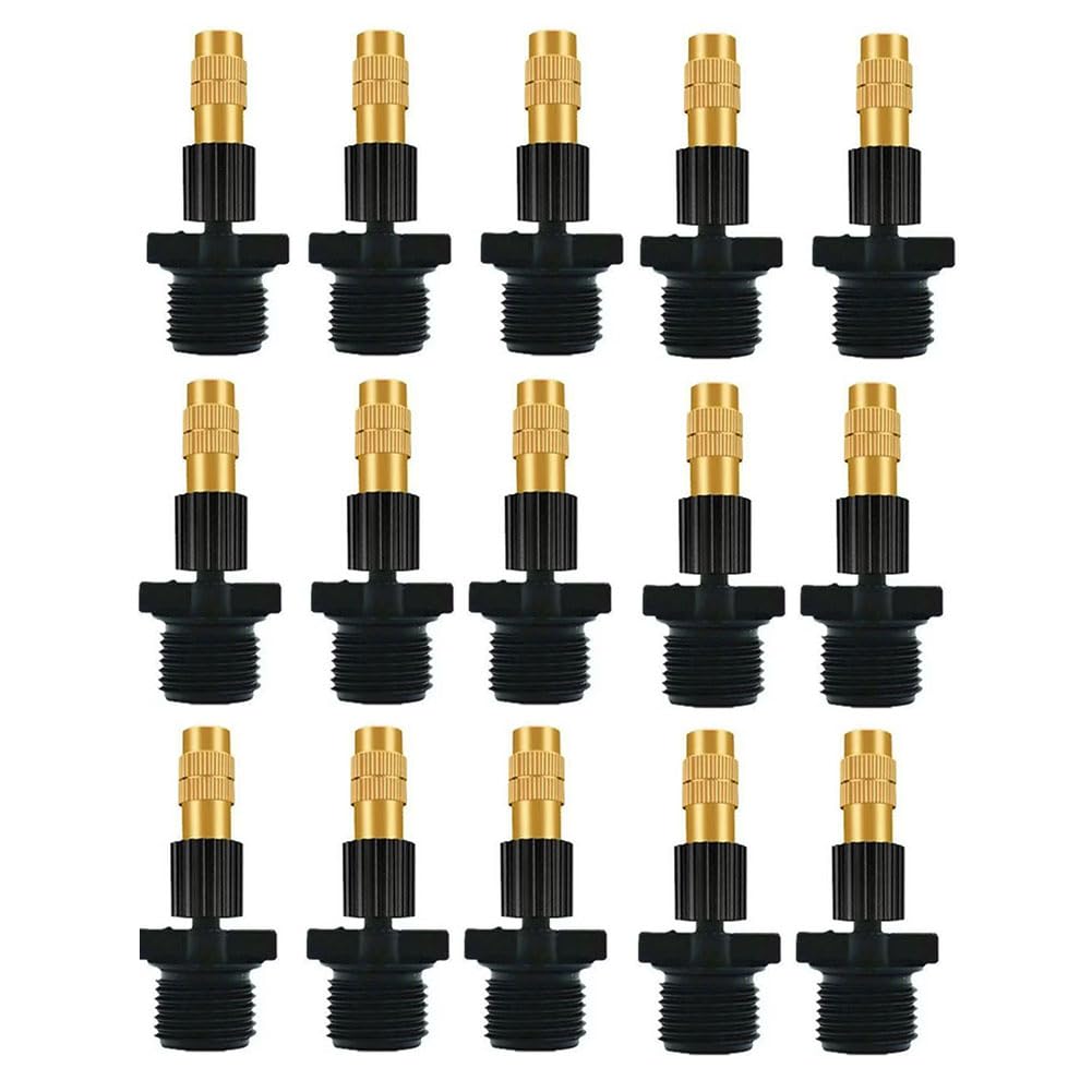Arroseur réglable avec émetteurs de pulvérisation micro, ensemble de buses de pulvérisation en cuivre pour tuyau de 4/7 mm, pulvérisateur atomiseur basse pression, 50 buses en laiton + 4 points de d