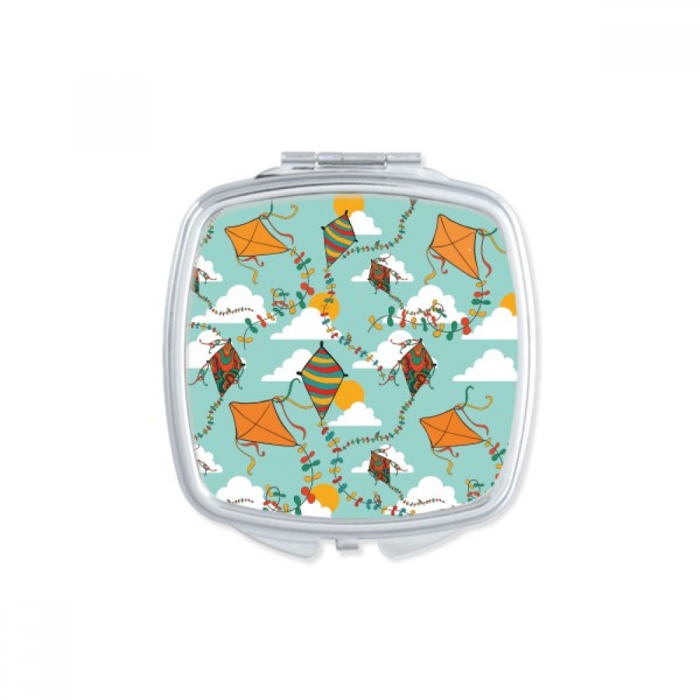 Miroir carré imprimé main multicolore idée cadeau originale femme