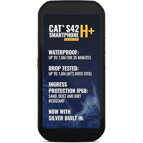 Cat S42 H+ Dual-SIM 32GB ROM + 3GB RAM (GSM Only | No CDMA) Factory Unlocked 4G/LTE Smartphone (Black) - International Version