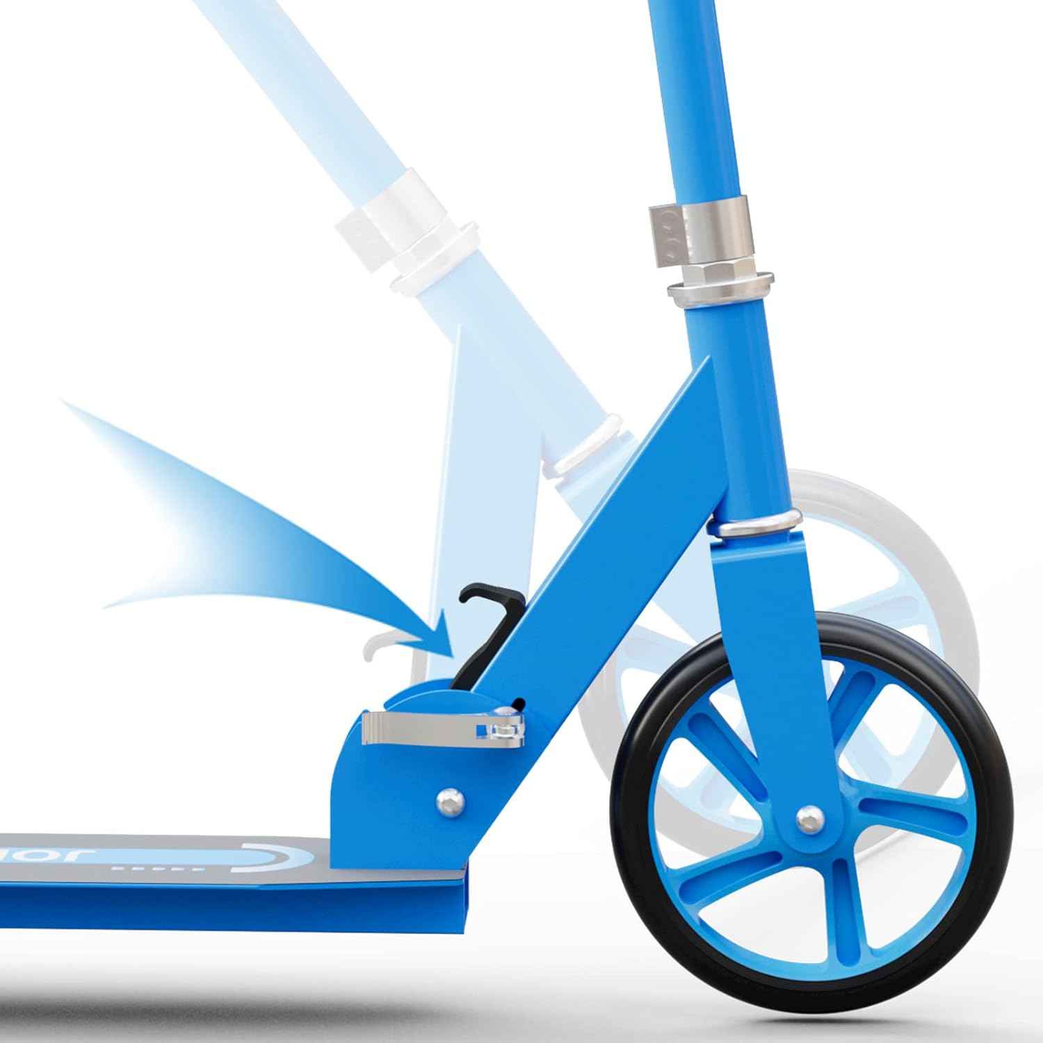 Scooter 200mm Large Wheels Lightweight Foldable Teen Adult Scooter Blue
