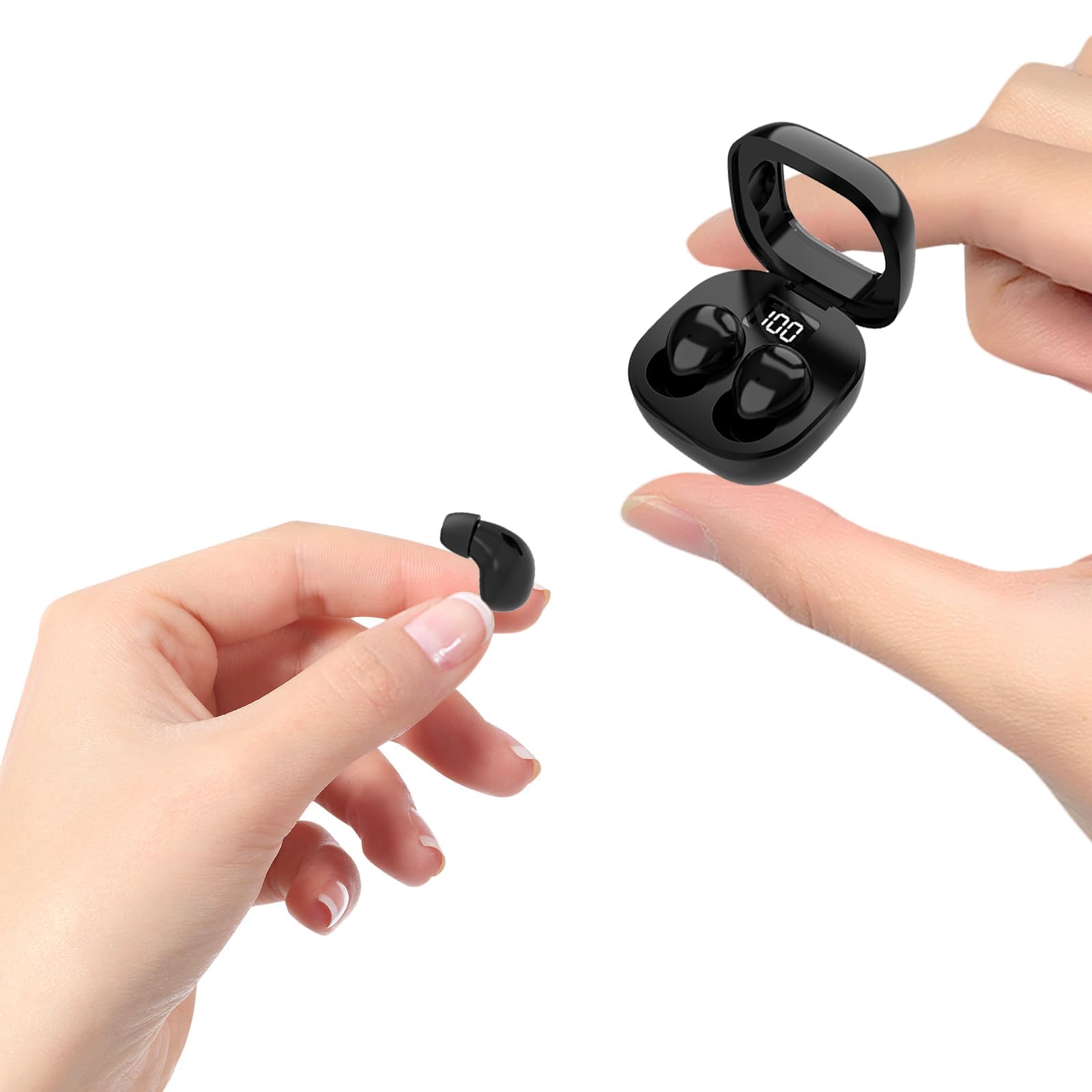 Discreet Mini Invisible Earbuds Wireless Bluetooth Micro Hidden Sleep Tiny Small Earbuds for Sleeping Ear Buds for Small Ears Spy Earpiece Hidden Mini Invisible Headphones for Work