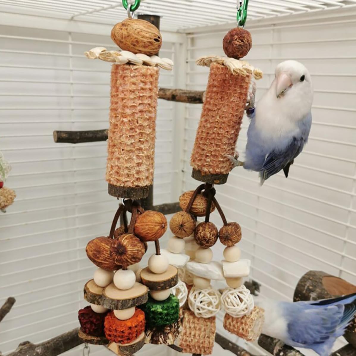 Baluue Hanging Parrot Chewing for Pet Birds, Corncob Cage Accessory image 4
