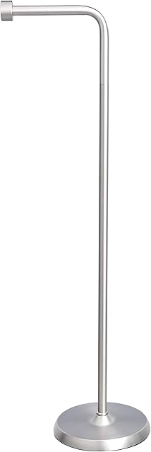 Amazon Basics Free Standing Bathroom Toilet Paper Holder Stand - Nickel