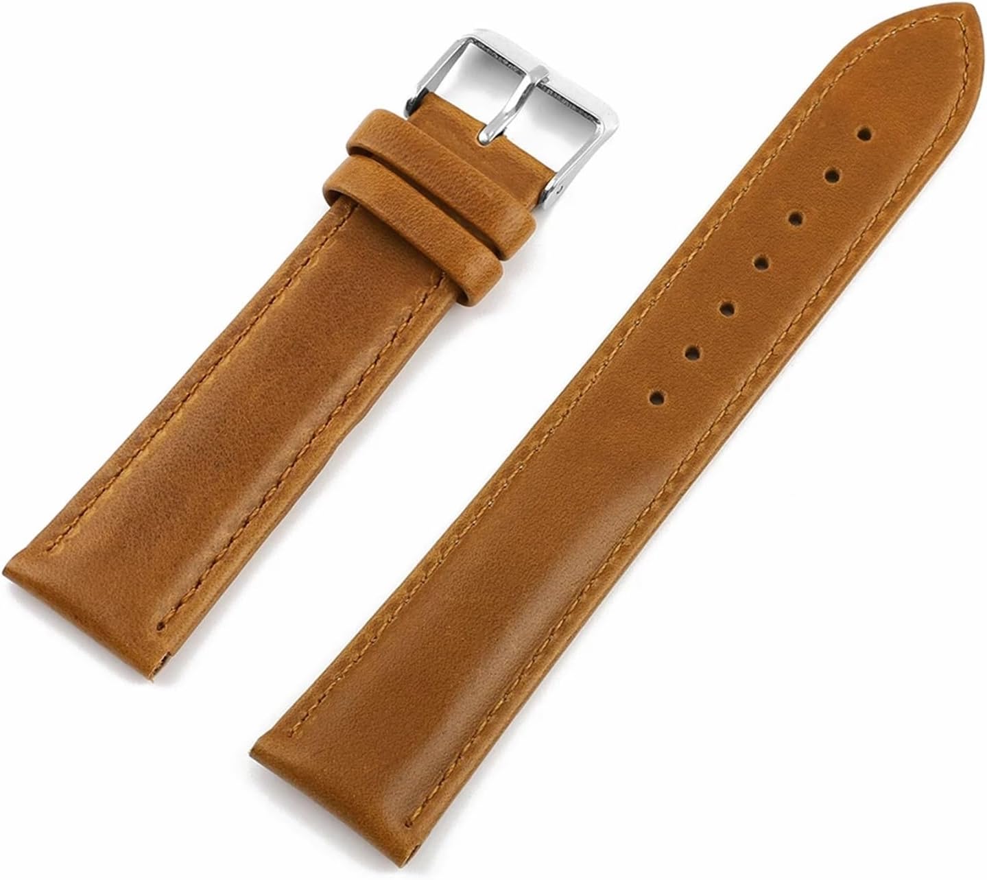 XILILHC Vintage Genuine Leather Watchband 20mm Black Red Tan Watch Strap Handmade Stitching Replacement Accessories For Men