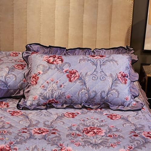Mmllzel Bed Spread Home Soft Bedding Set Embroidery Cotton Velvet Skirt Thickened Bedspreads (Color : A, Size : 2X48X74Cm Pillowcase Code) #TOP2