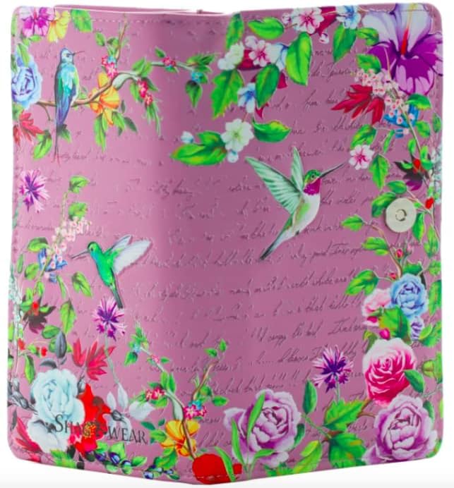 Shag Wear Vintage Hummingbird Large Wallet for Women and Teen Girls Vegan Faux Leather Purple 7" - Image 2