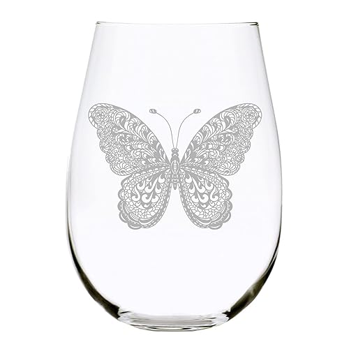 Butterfly Stemless wine glass, 17 oz. (B2)