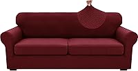Vista 8 de XINEAGE - Fundas para sofá de 3 piezas, para sofá de 2 cojines extragrandes, funda súper elástica para sofá de 2 asientos, funda universal para sofá