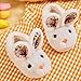 Zonkacen Children Boys Girls Non Slip Fashion Cute Animal Winter Slippers for Indoor Bedroom House Living Room Balcony Guest Walk Cold Weather White 8-9 Toddler