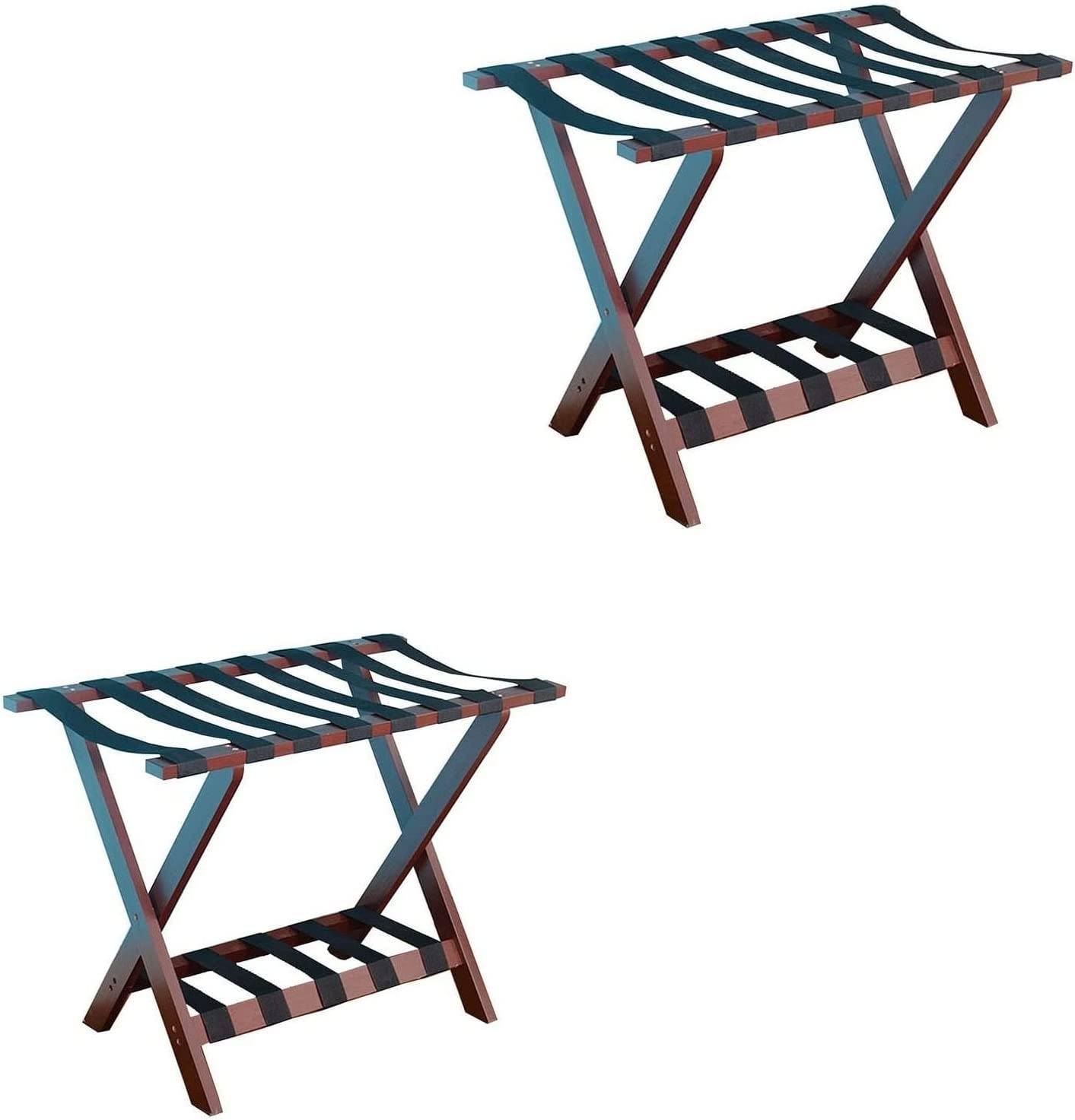 Porte-bagages pliable en bois massif rouge vin pour suite de luxe
