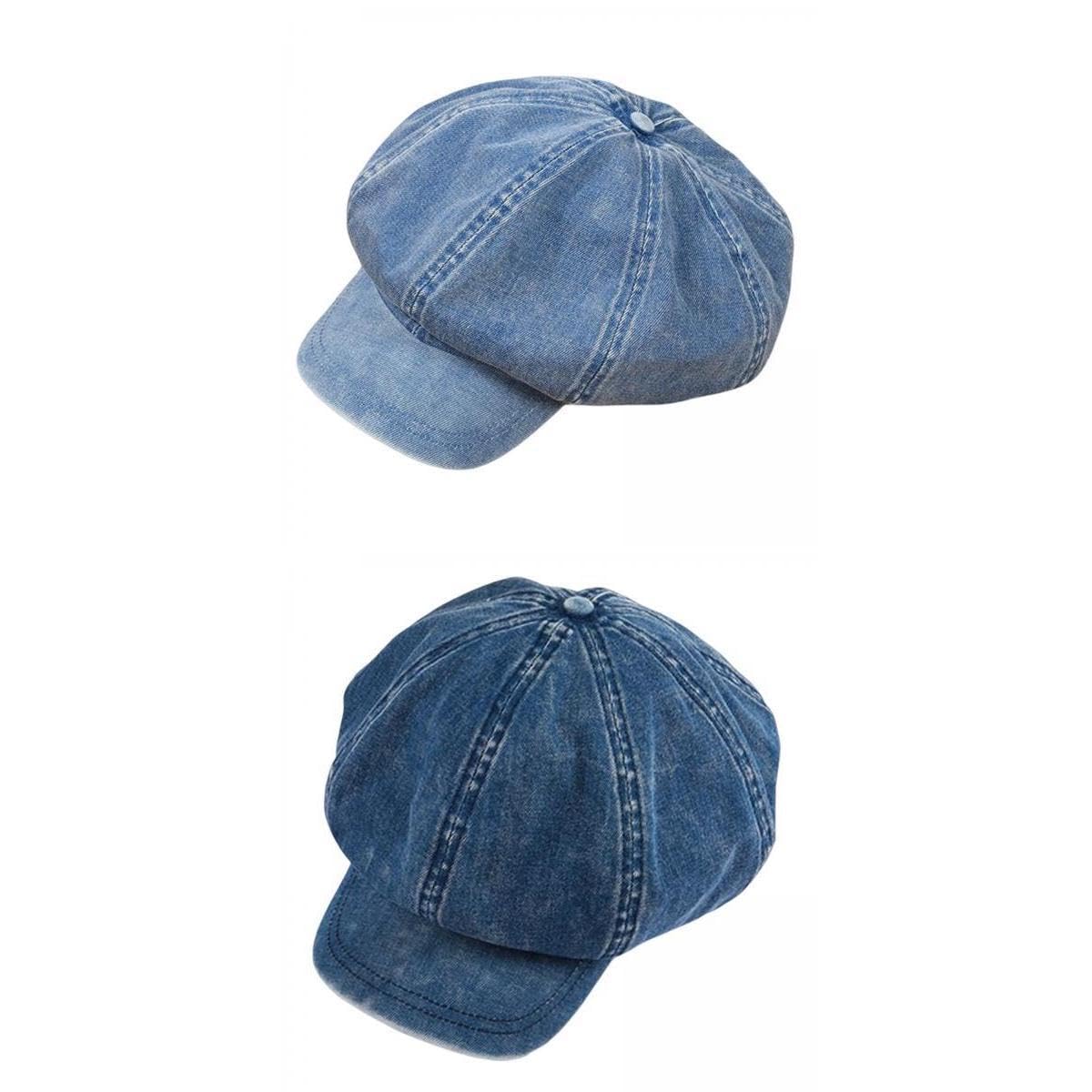 2Pcs Denim Newsboy Hat Soft 8 Panels Baker Flat Caps | Clothing, Shoes & Accessories | Womens Accessories | Hats-image-3