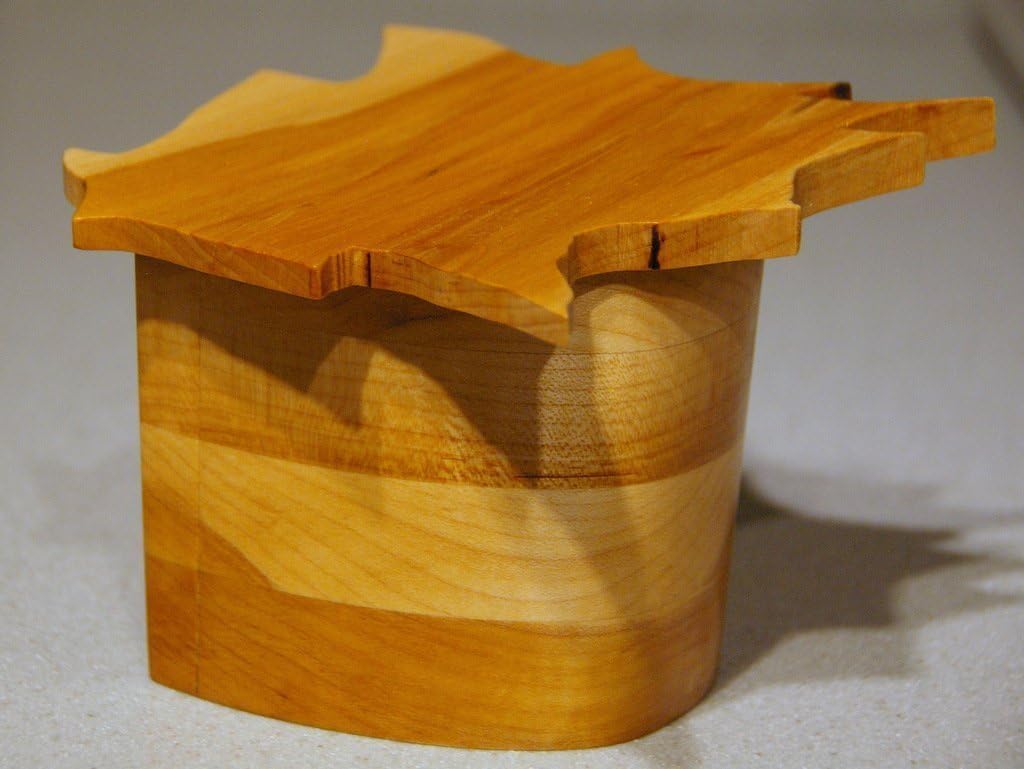 Folk Art Style Maple Leaf Bandsaw Box