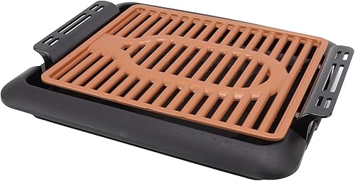 Parrilla eléctrica 5 modos sin humo superficie antiadherente bandeja extraíble fácil de limpiar para panqueques para cocinar carne, verduras,