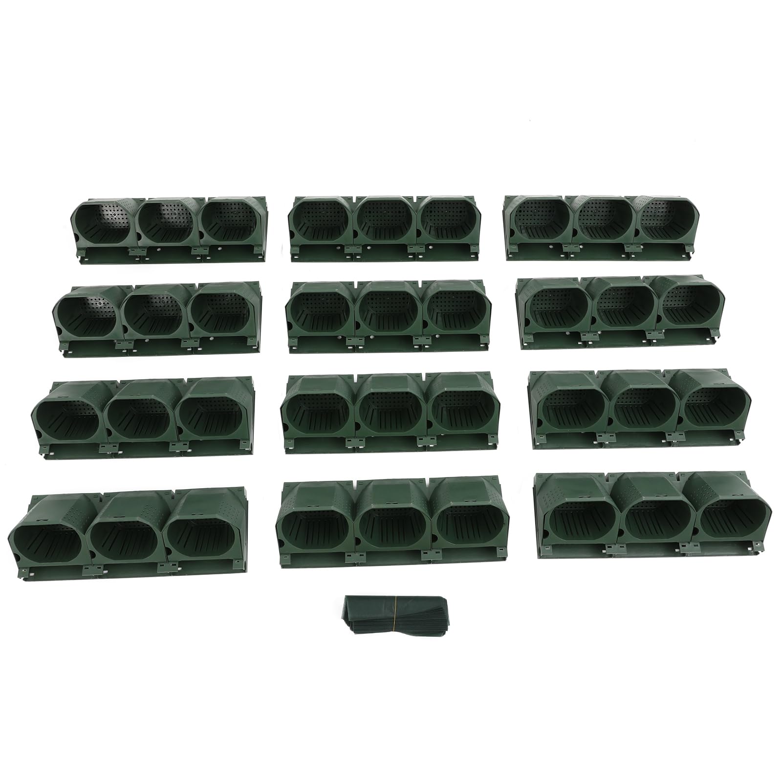 Set di 12 piante verticali da parete con 36 vasi, parete modulare per piante in polipropilene resistente alle intemperie, con inserti in tessuto non tessuto e drenaggio, portata 82 kg, per interni ed
