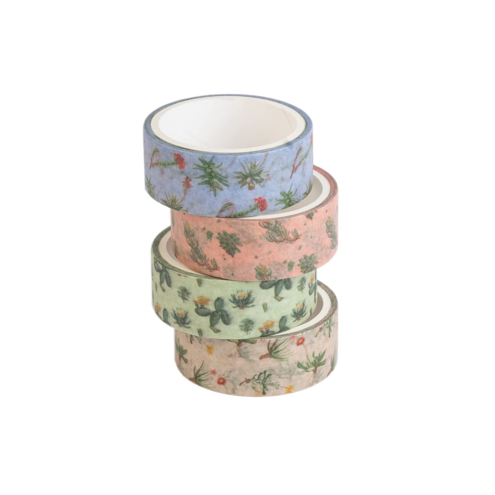 Grupo Erik Botanical Cacti 4 Rolls Washi Tape - Scrapbook Tape For DIY - Washi Tape For Scrapbooking - Decorative Masking Tape - Scrapbooking Supplies - Scrapbook Accessories - Gift Wrapping